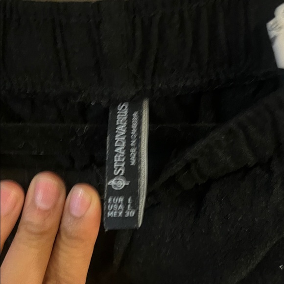 Stradivarius Classic Black Drawstring Pants - Picture 2 of 3